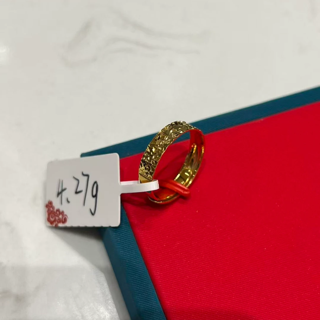 【小鑫黄金甄选】足金999光面碎冰冰戒指  4.27g