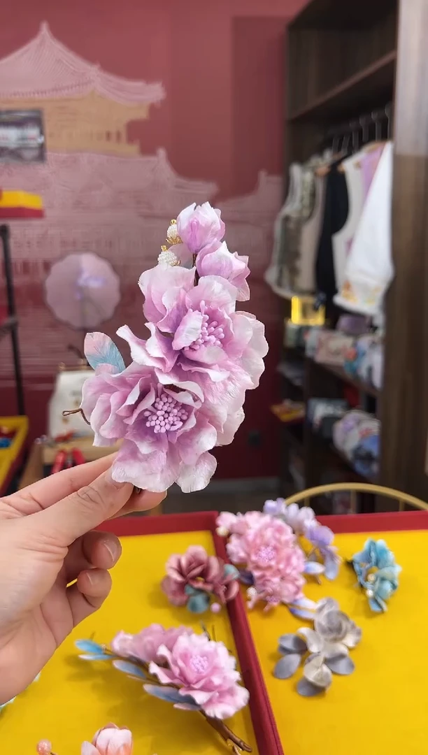 【闪购商品】织绣非遗绒花（发饰）