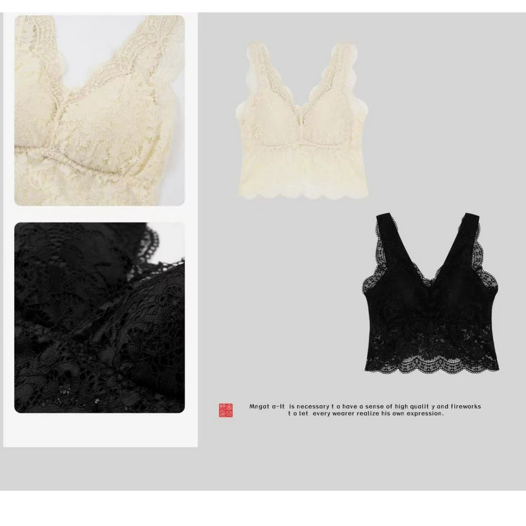 时尚性感蕾丝固定杯美背