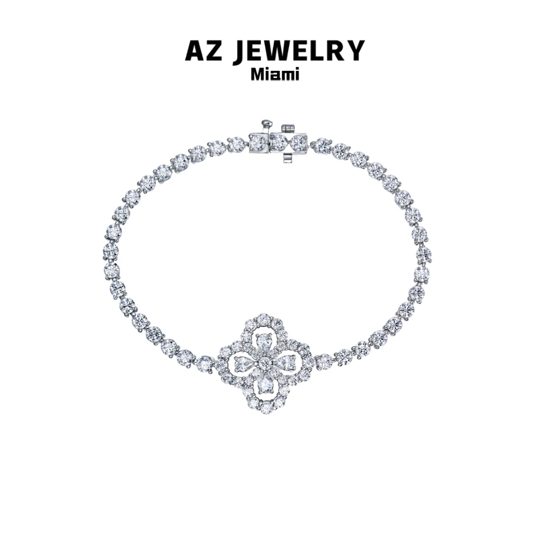 ANNA ZUCKERMAN 925银合成锆石手链 Q四叶草百搭时尚手链B0065