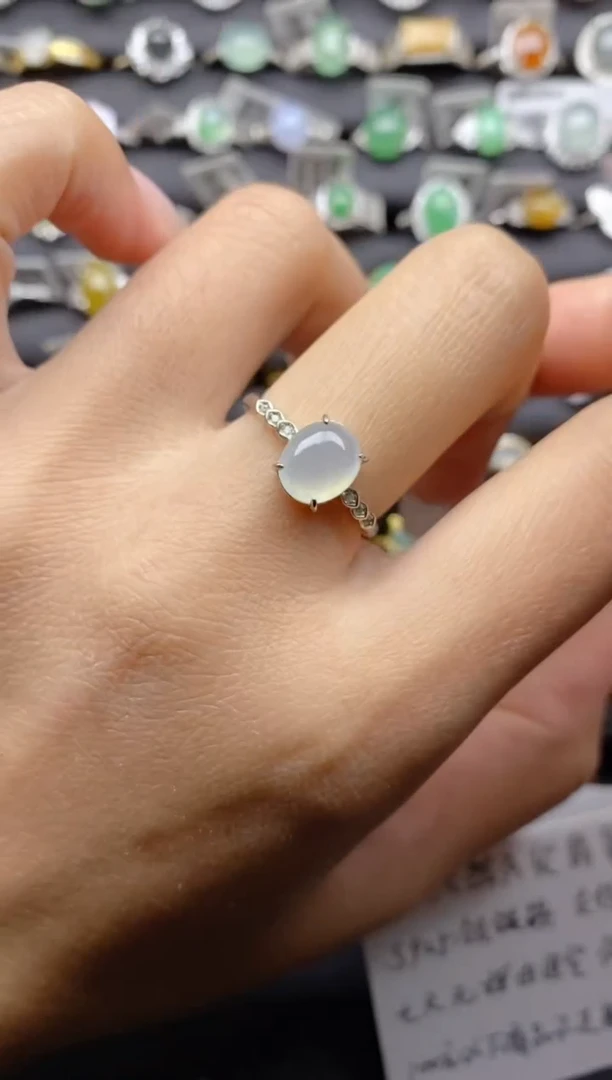 【闪购商品】翡翠戒指银S925镶嵌S925银镶嵌翡翠戒指