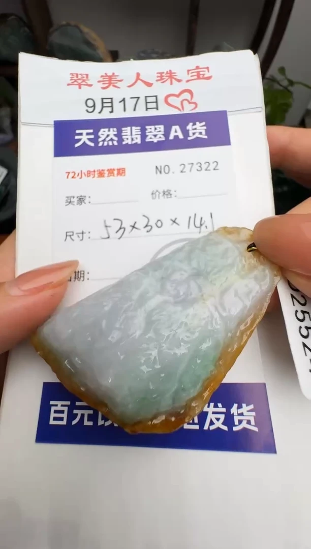 颈饰未镶嵌翡翠原石27322