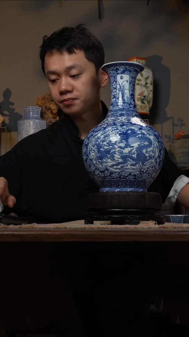 摆件WN问泥景德镇陶瓷花瓶摆件