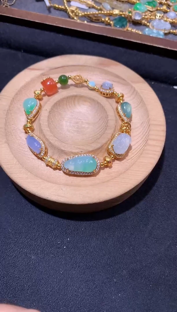 银S925镶嵌手串翡翠手串
