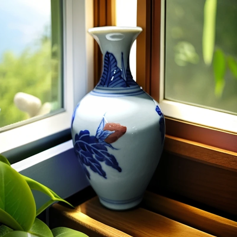 F03【人间瓷画】青花五彩赏瓶