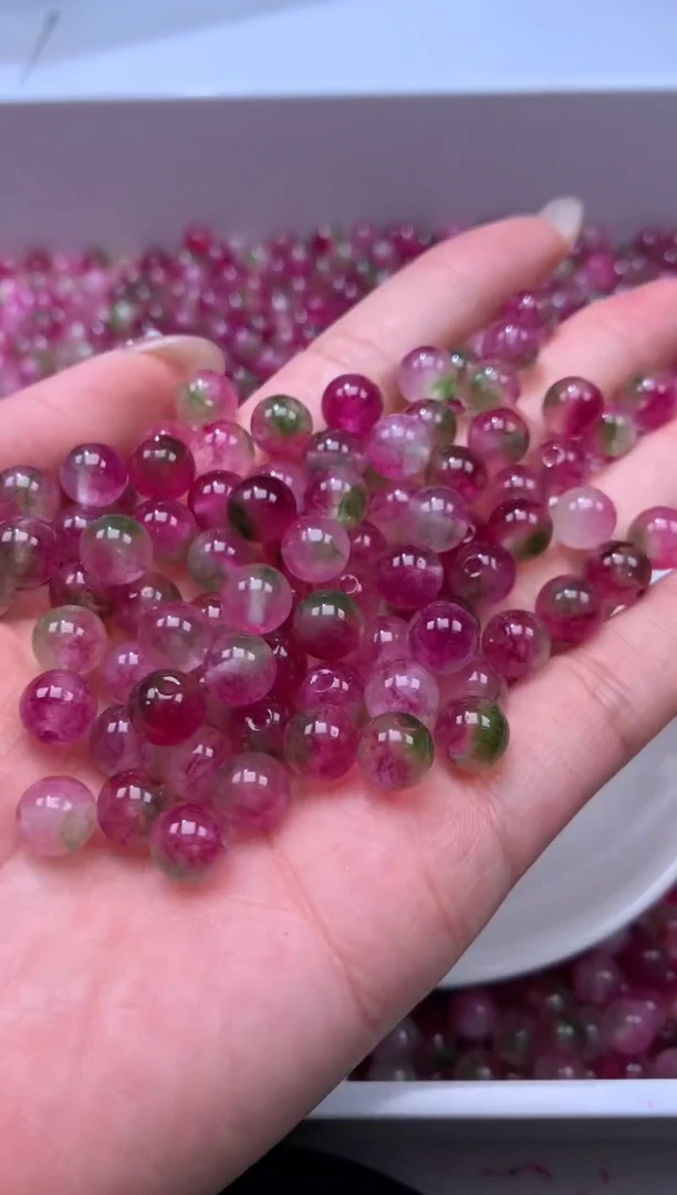 颈饰未镶嵌水晶W1779 西瓜碧玺8MM*20颗