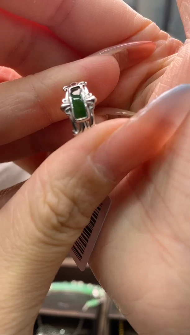 翡翠银S925镶嵌颈饰净货13772