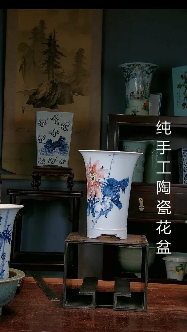 景德镇手工陶瓷花盆