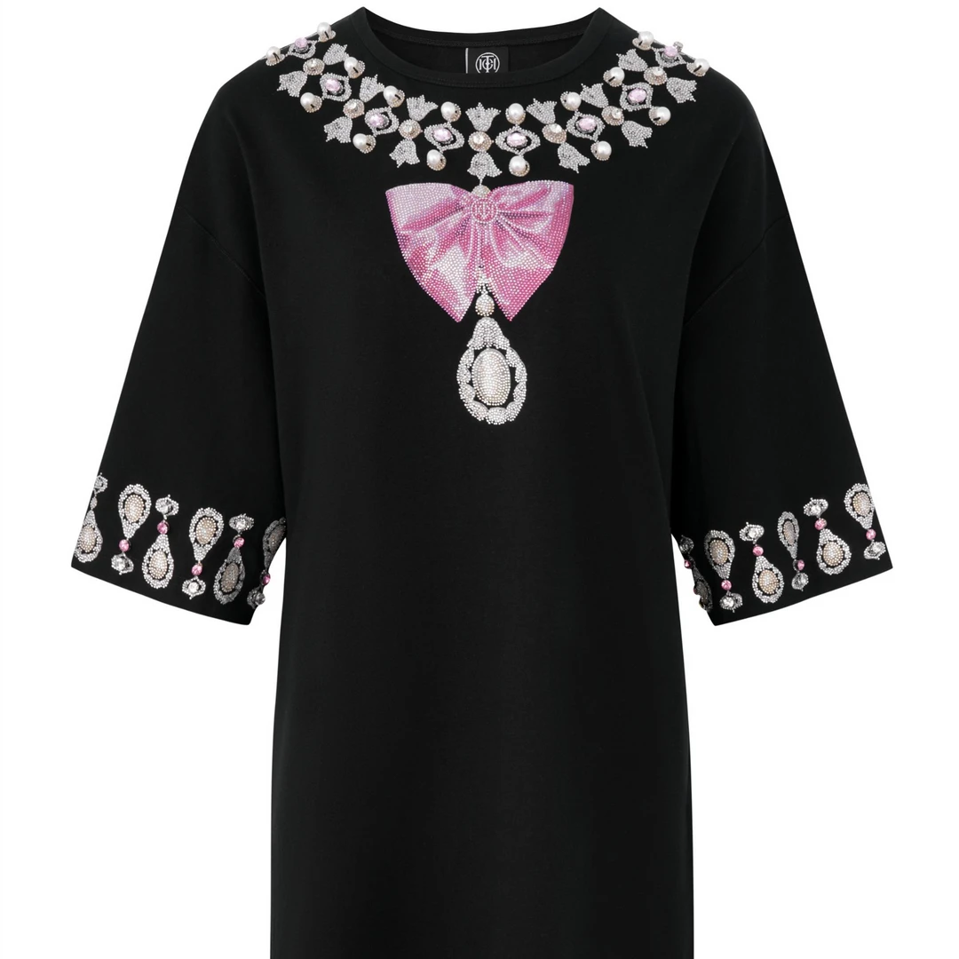 TCH-2025轻奢气场强大连衣裙女时尚T恤裙T72B30E6040