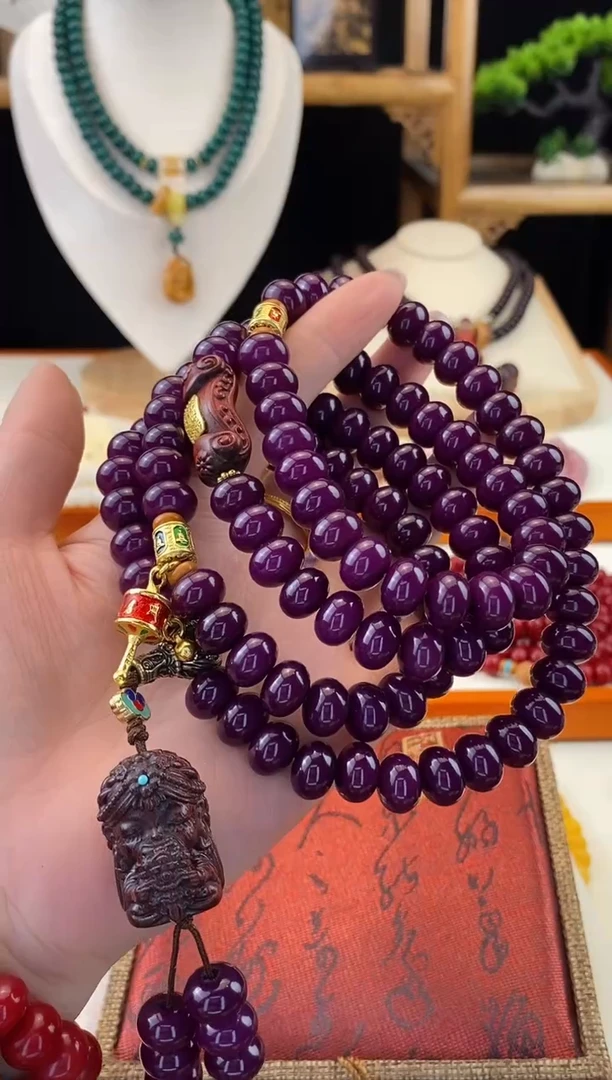 【闪购商品】菩提根/象牙果手串高定紫带礼盒