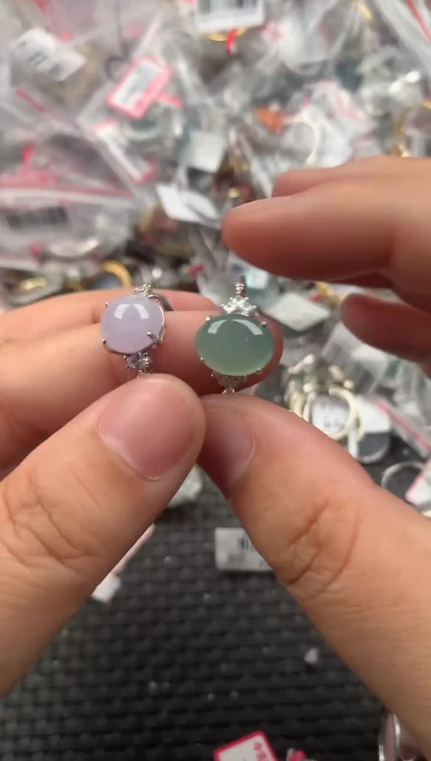 银S925镶嵌戒指翡翠55555  3