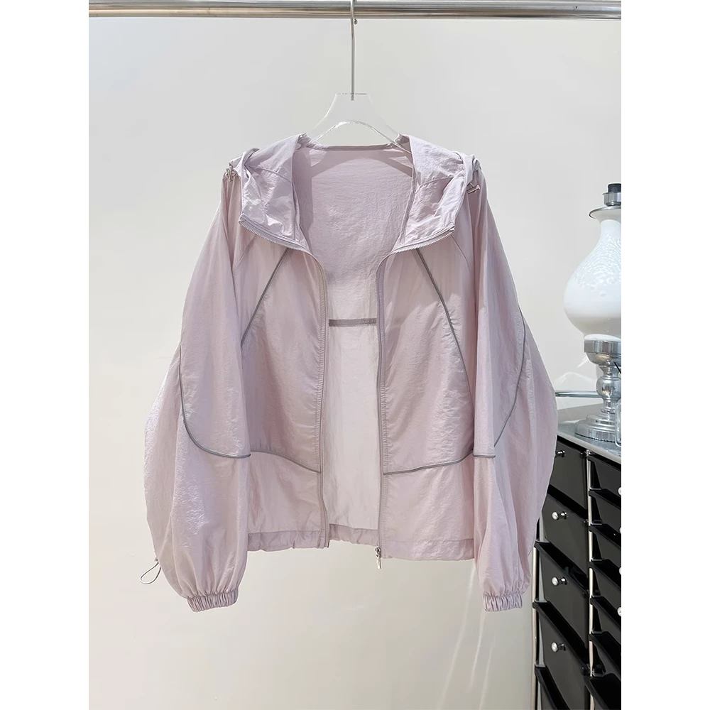 透气防晒衣女夏季薄款外套2025新款宽松百搭防晒服空调开衫冲锋衣