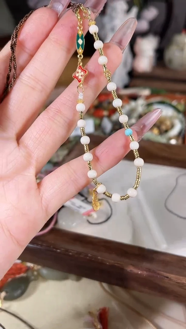 项链银S925镶嵌和田玉多样性发其一孤品默认微瑕