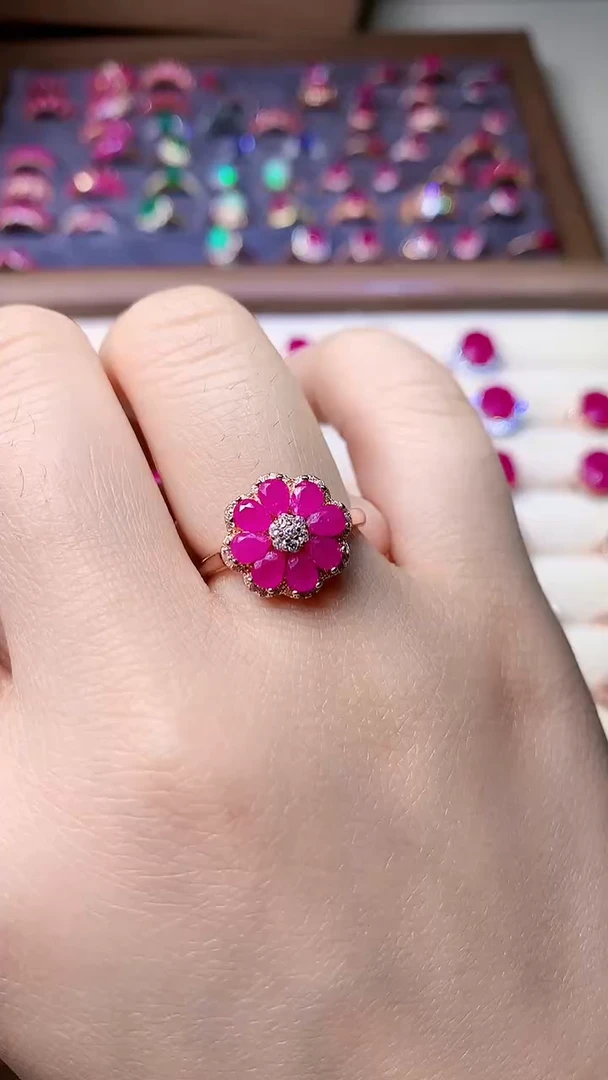 【闪购商品】红宝石戒指银S925镶嵌000