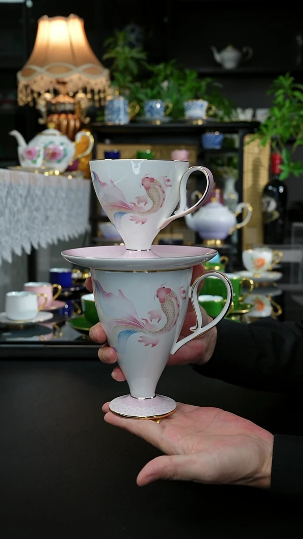 粉鱼咖啡杯+马克杯，，，，，
