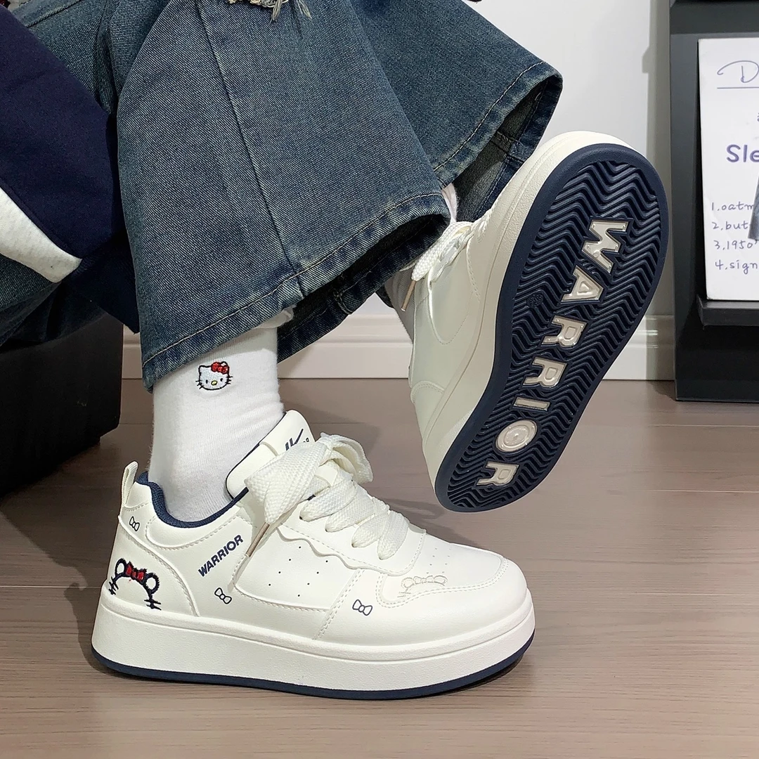 回力加绒kt猫小白鞋女2025秋冬新款厚底保暖二棉鞋百搭初中生板鞋