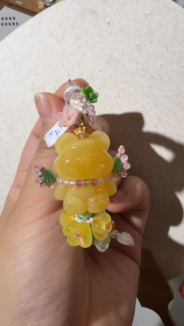 未镶嵌蜜蜡手链蜜蜡小熊手链
