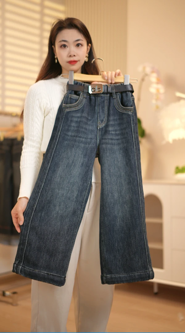 【昱晟专属】女童加绒牛仔裤冬季一体绒一条过冬韩版长裤中大童裤子