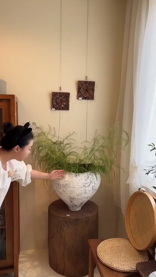 铭茶道摆件0000作者手捻大花器  5835  福利