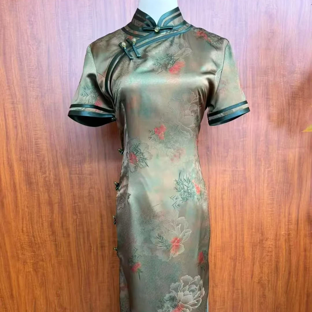 【罗秀寻香花戏蝶】2025春季新款复古百搭优雅大方日常淑女旗袍