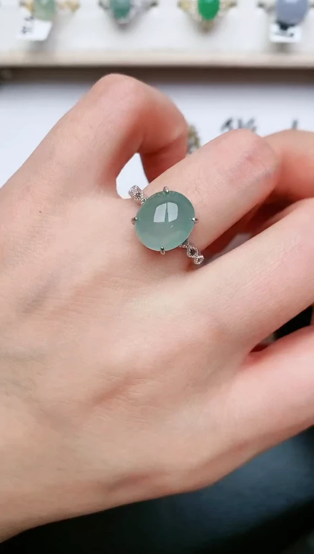 翡翠戒指银S925镶嵌.....