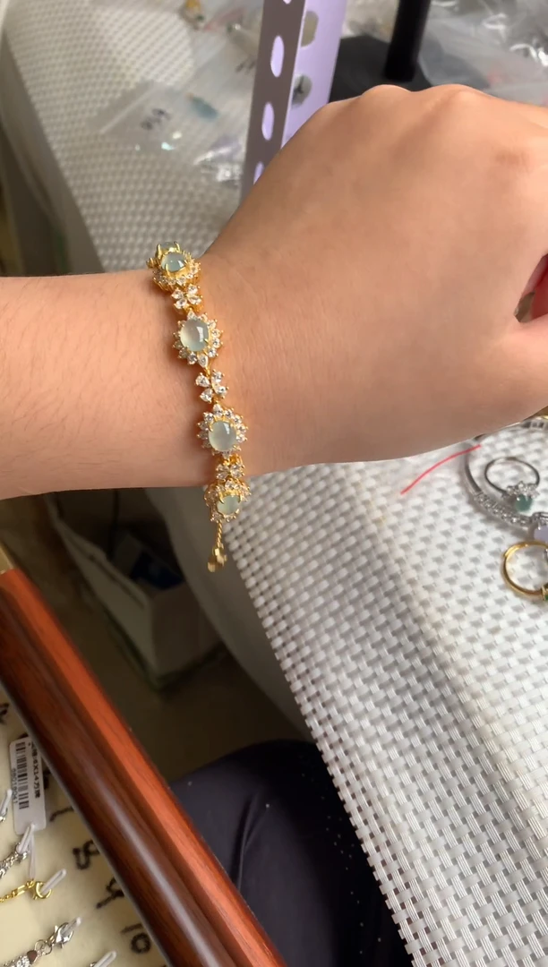 银S925镶嵌戒指翡翠手链11