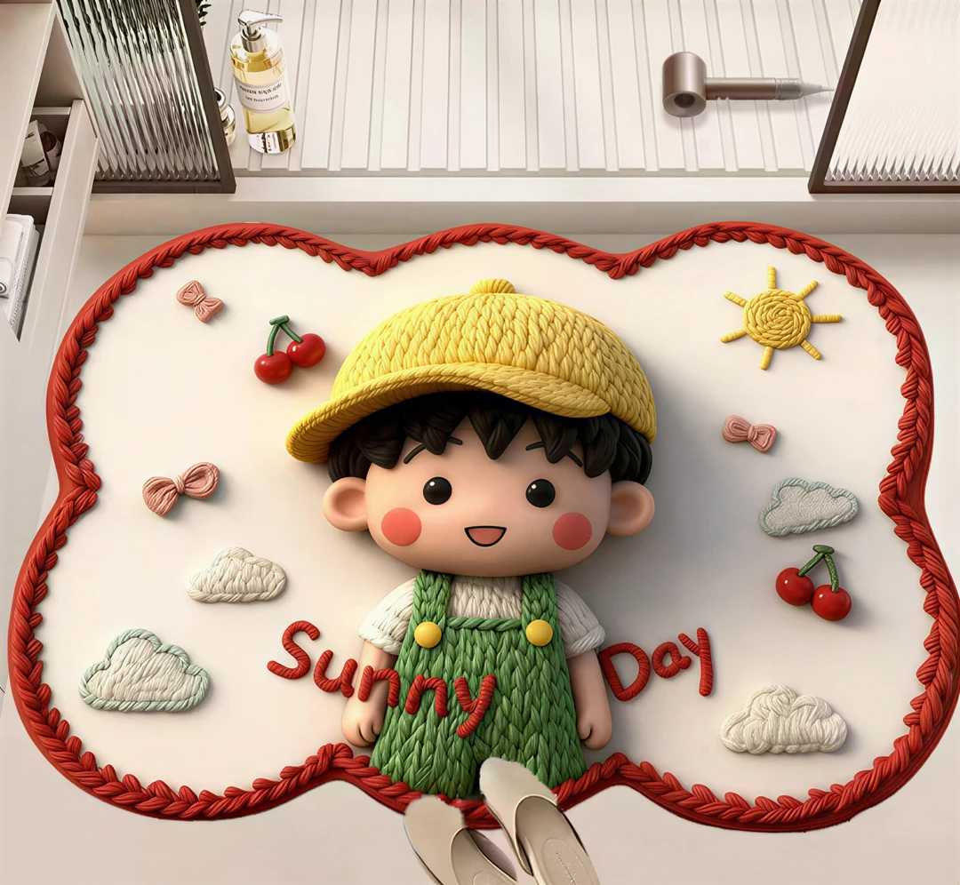 【毛线风】吸水防滑脚垫卡通可爱垫卫生间玄关垫通用脚垫