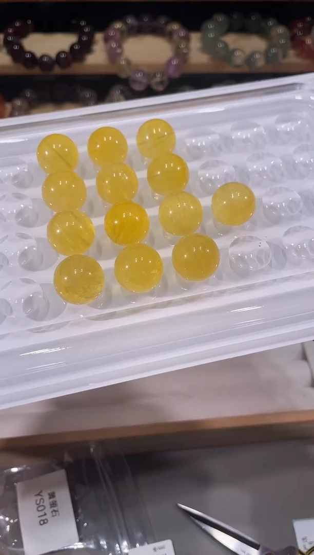 未镶嵌手链水晶黄萤石单珠17多样性发一