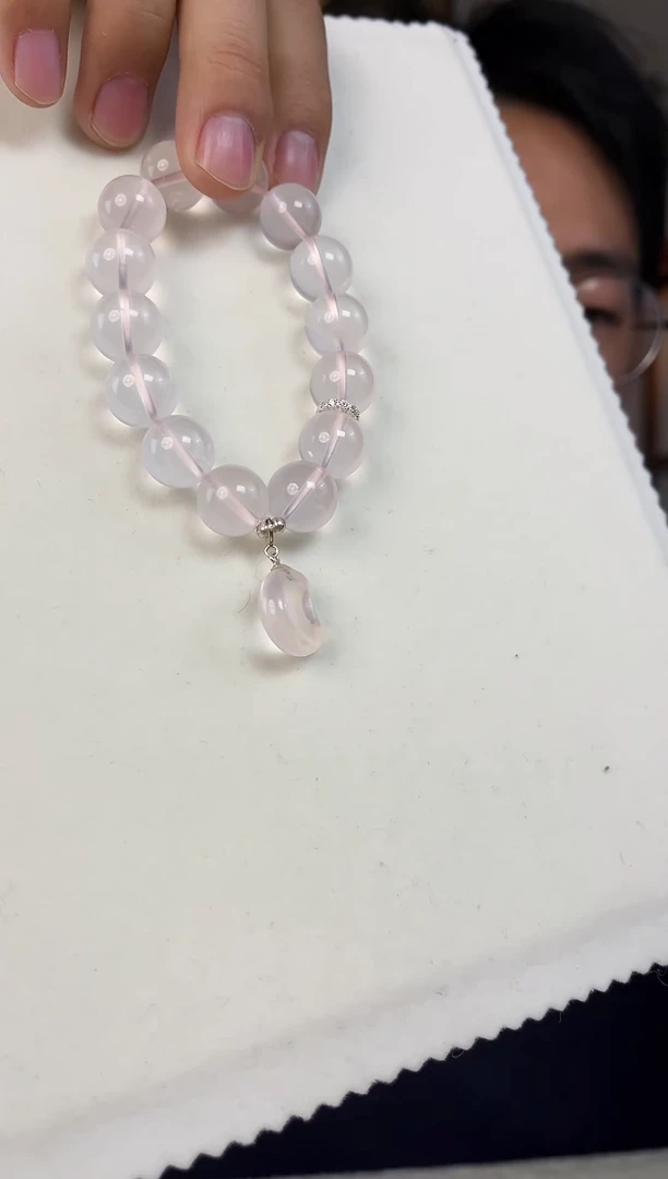 【闪购商品】水晶手链银S925镶嵌粉水晶0245835501