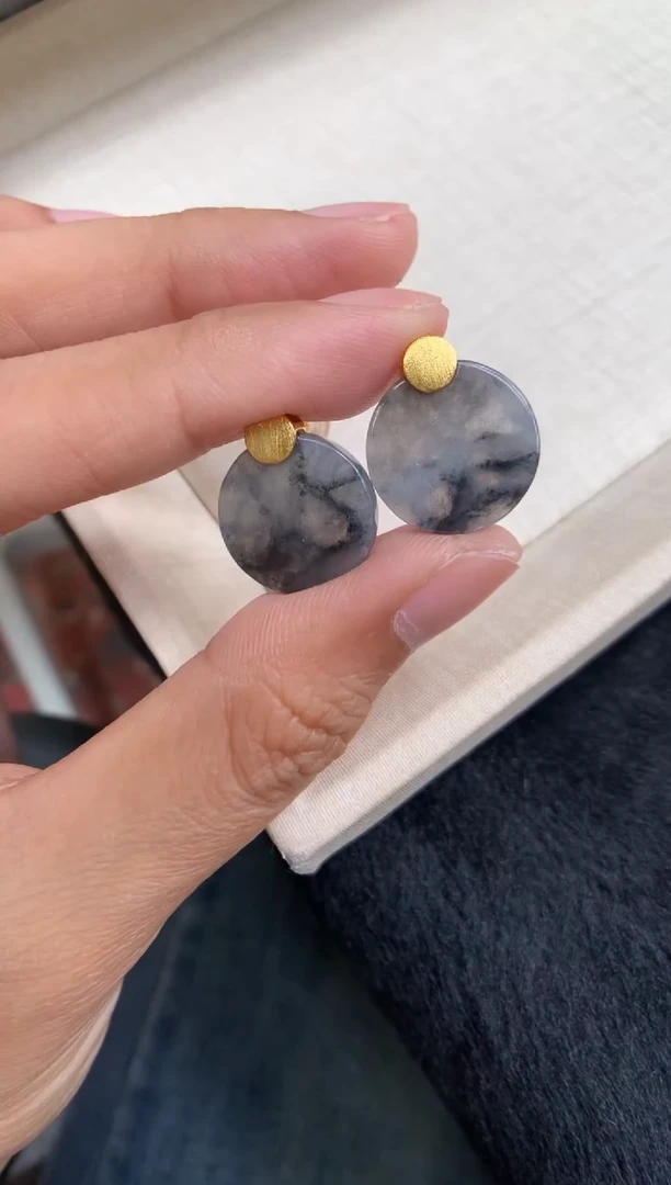 翡翠银S925镶嵌耳饰耳钉 多样性发*1件