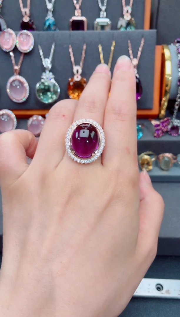 银S925镶嵌戒指水晶水晶戒指