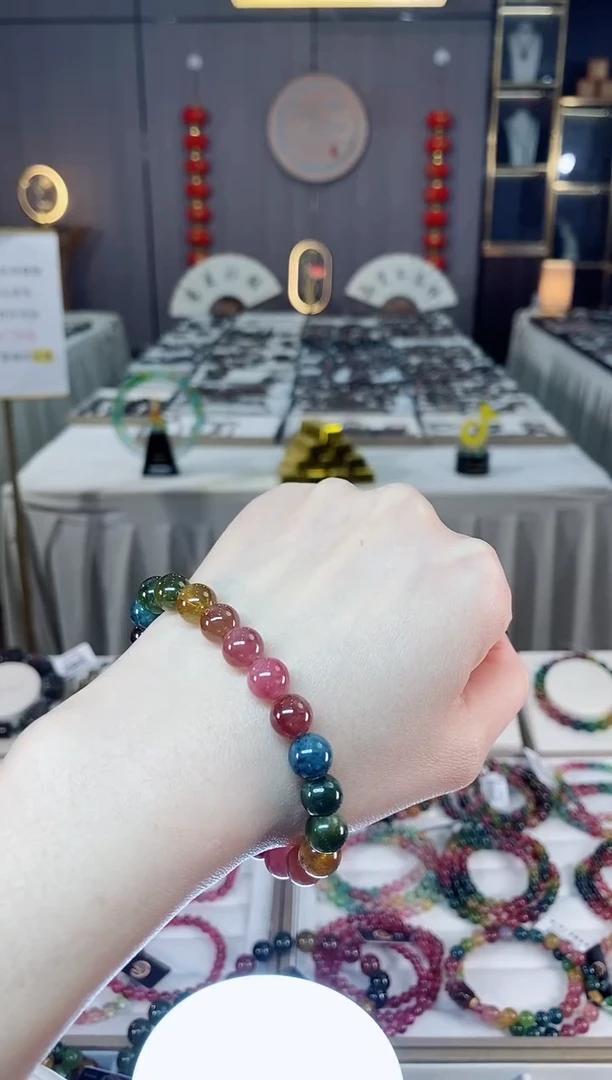 未镶嵌老矿碧玺单圈手串8mm+碧玺dan多样性发货一条