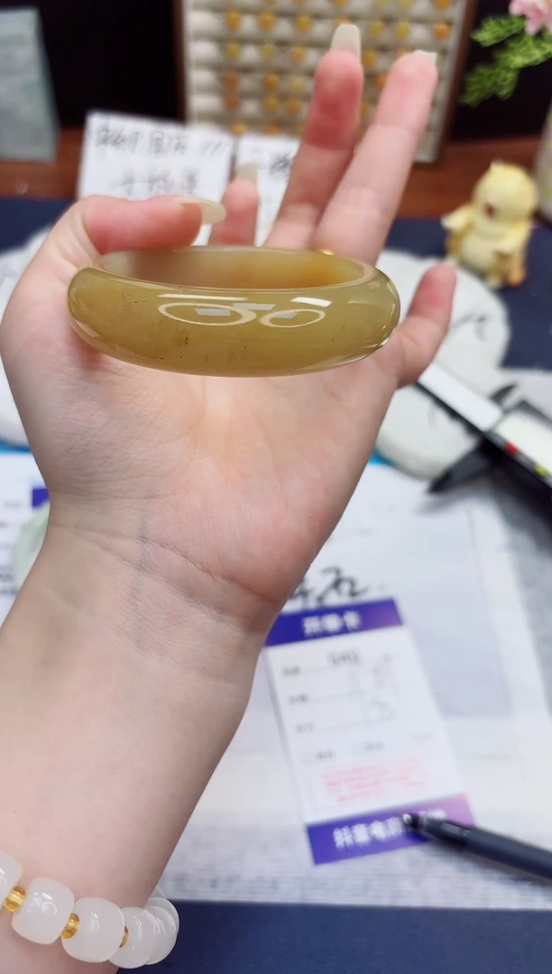 未镶嵌手镯石英质玉40-财气镯-圈口53