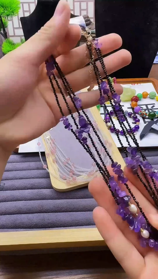 玛瑙/玉髓颈饰14K金镶嵌QY22