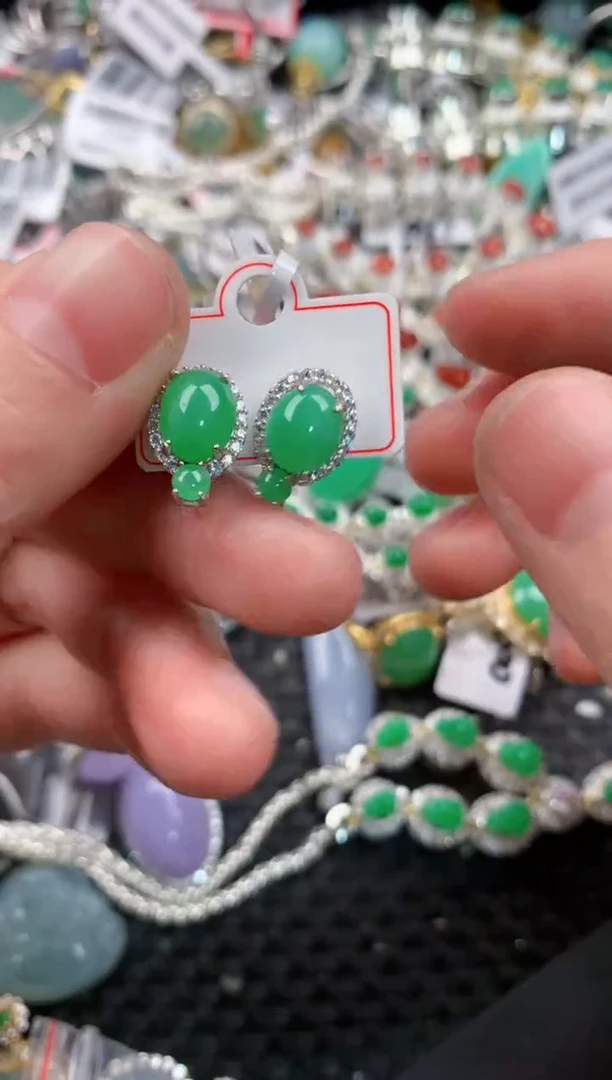 银S925镶嵌戒指翡翠1414---2