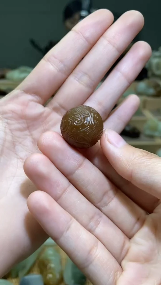 未镶嵌和田玉挂件新疆和田玉且末料糖玉圆珠 卡22