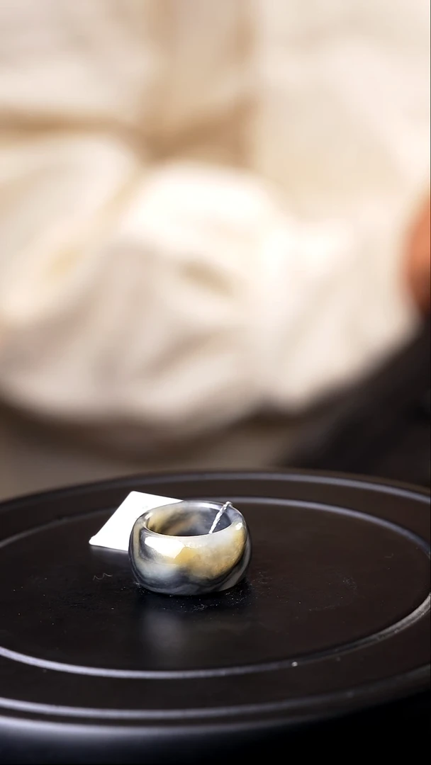 未镶嵌戒圈和田玉新疆若羌楼兰三色宽版11号