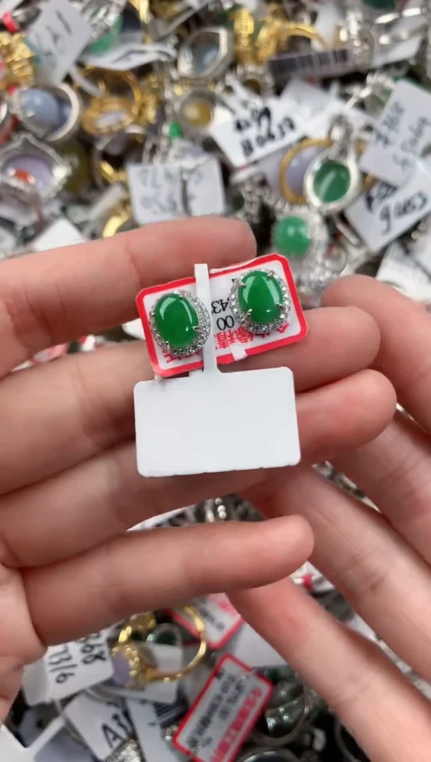 银S925镶嵌戒指翡翠9999-----1