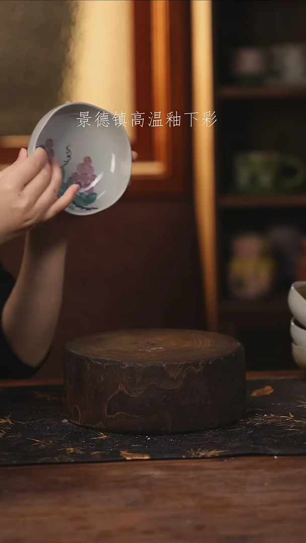 陶瓷景德镇高温釉下手绘陶瓷@L650@