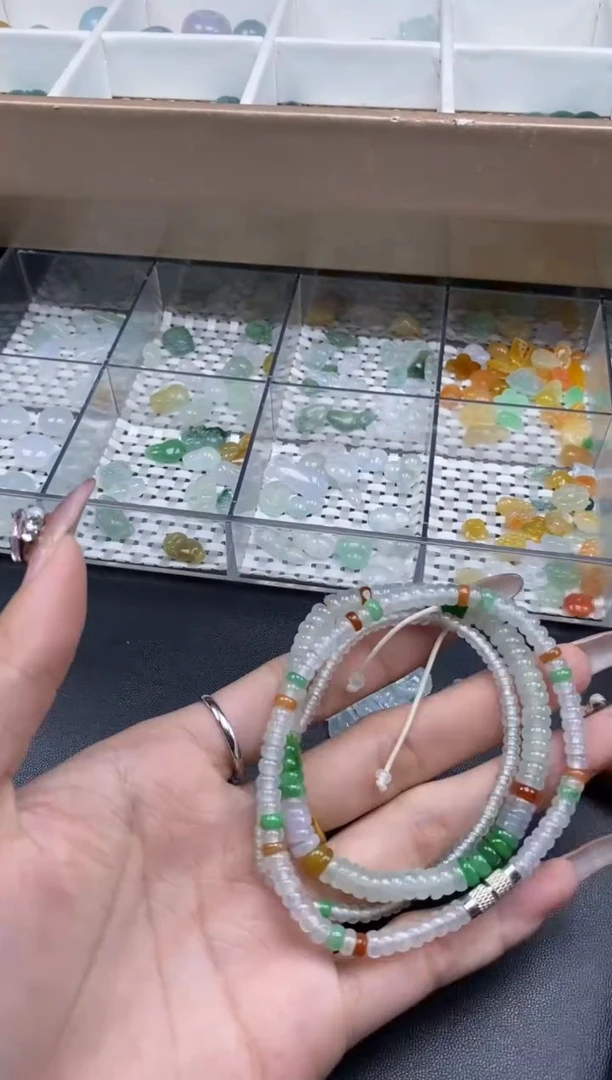 颈饰未镶嵌翡翠G**o贞城散珠批发DIY编制多样性发货