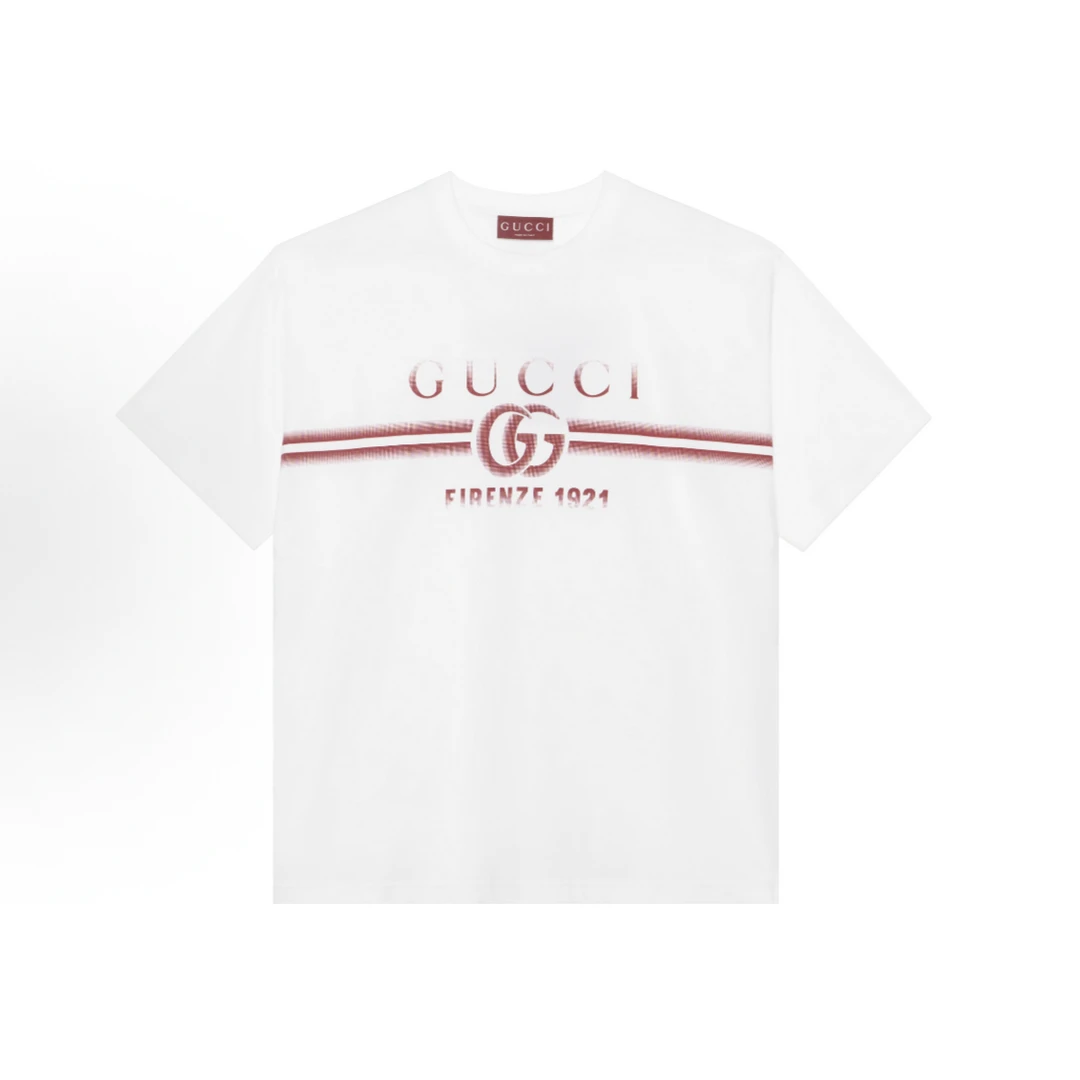 GUCCI古驰 FW24 字母Logo印花圆领短袖T恤白色785345-XJGKJ-9541