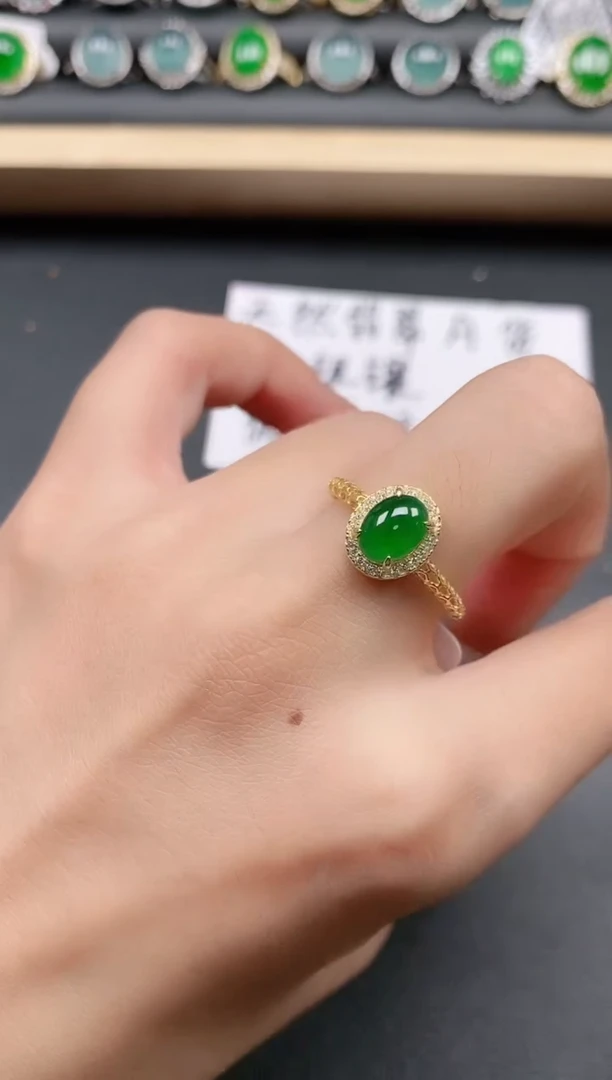 翡翠戒指银S925镶嵌11111111