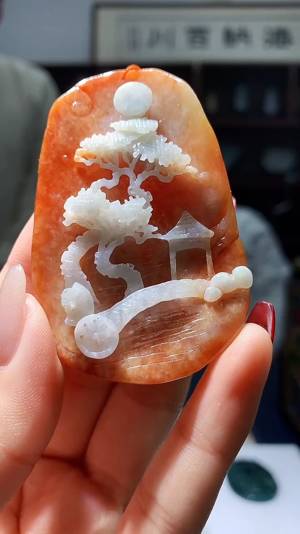 【闪购商品】定制翡翠未镶嵌1080hm-毛货挂件