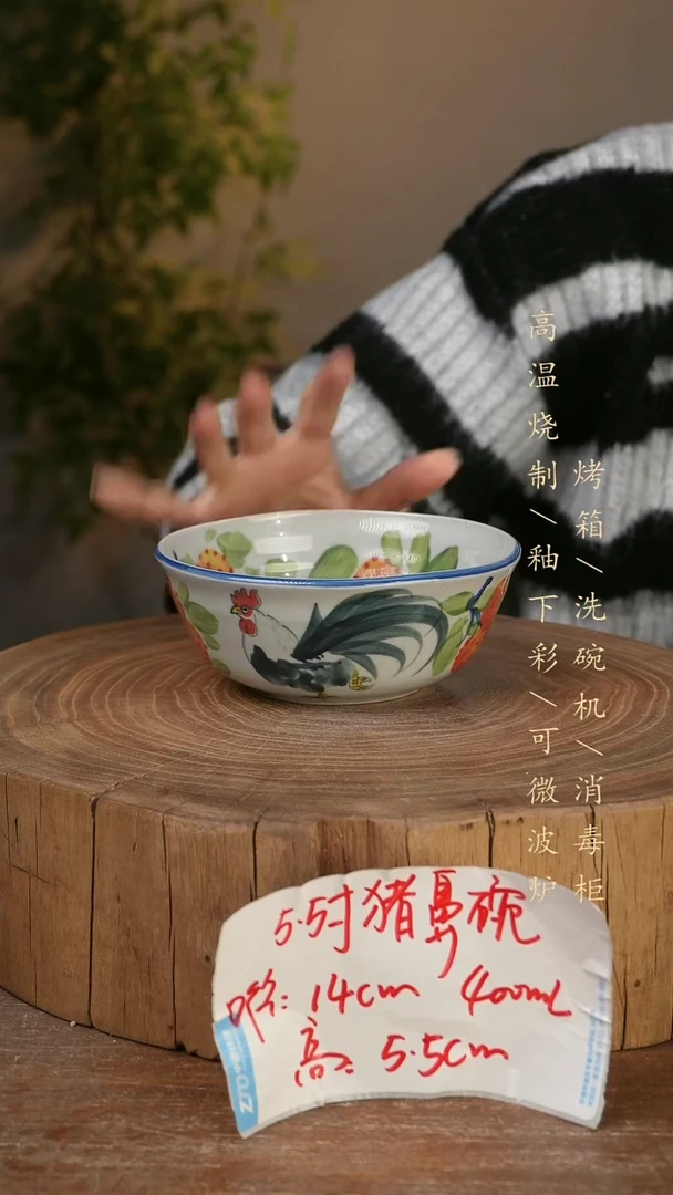 碗瓷景德镇手工手绘高温瓷釉下彩