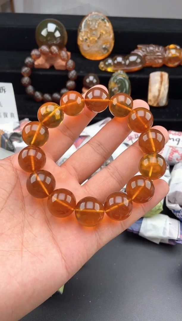 未镶嵌琥珀手链金棕珀手串