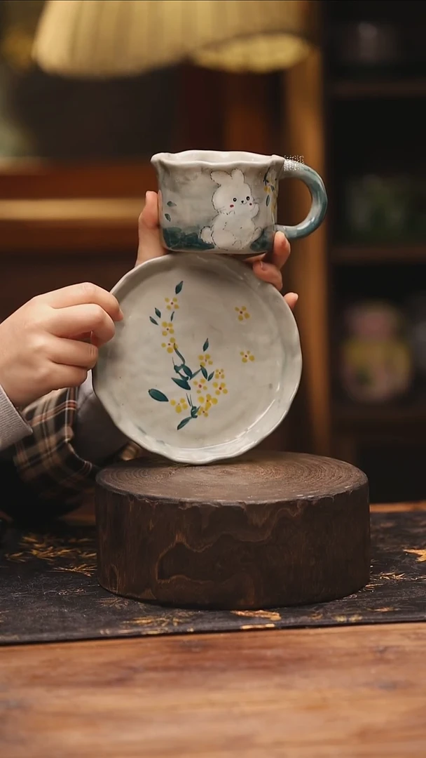 陶瓷景德镇高温釉下手绘陶瓷@L774@