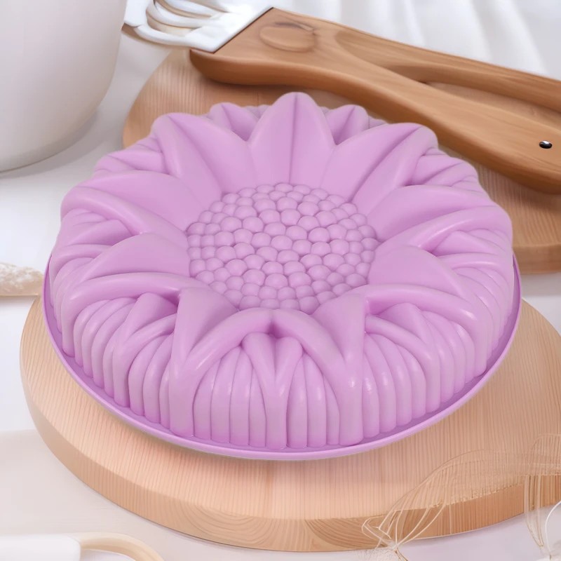 圆形硅胶蛋糕手工皂模具家用向日葵烤盘DIY硅胶烘焙工具厨师专用