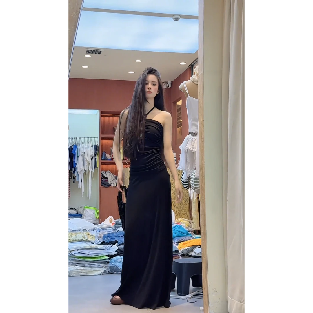 夏季气质2025复古辣妹抹胸上衣高腰半身裙夏日套装女