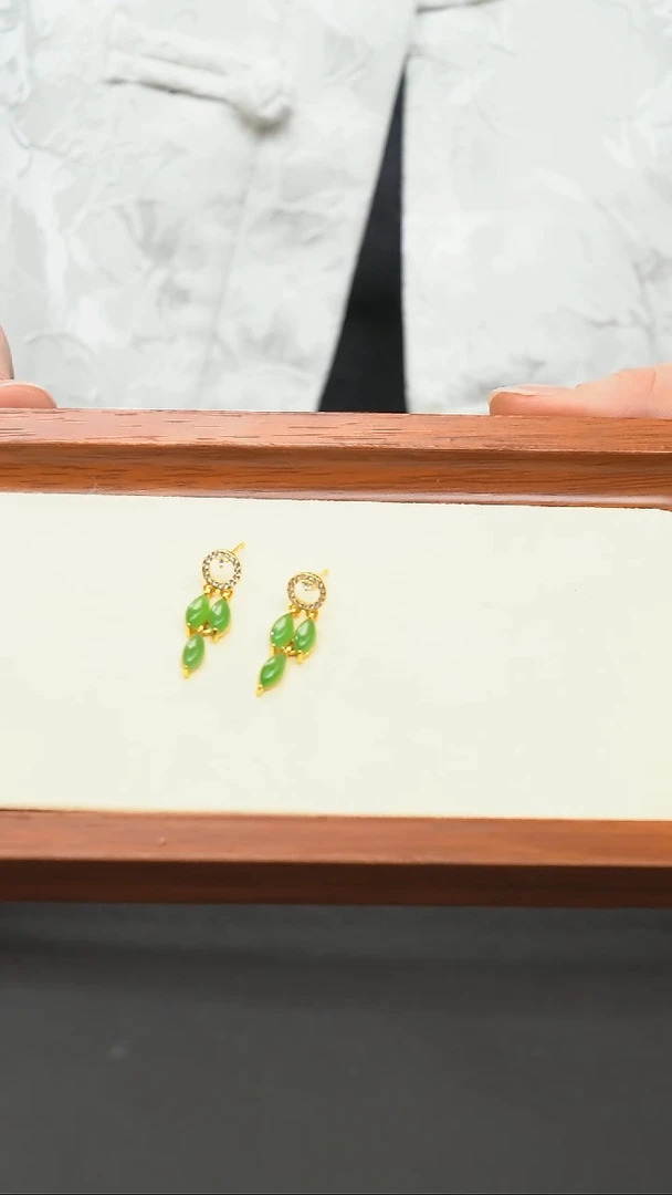 【闪购商品】和田玉耳钉银S925镶嵌和田玉 耳钉 银S925镶