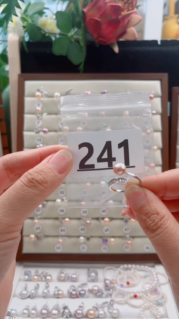 银S925镶嵌淡水珍珠珠宝奇石米***鱼241